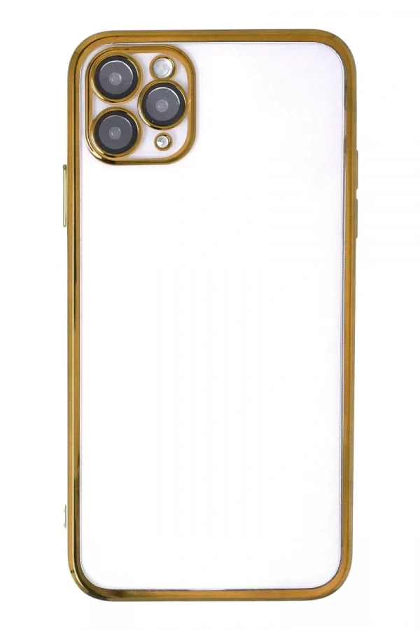 Apple iPhone 11 Pro Max Kılıf Lensli Silikon - Gold