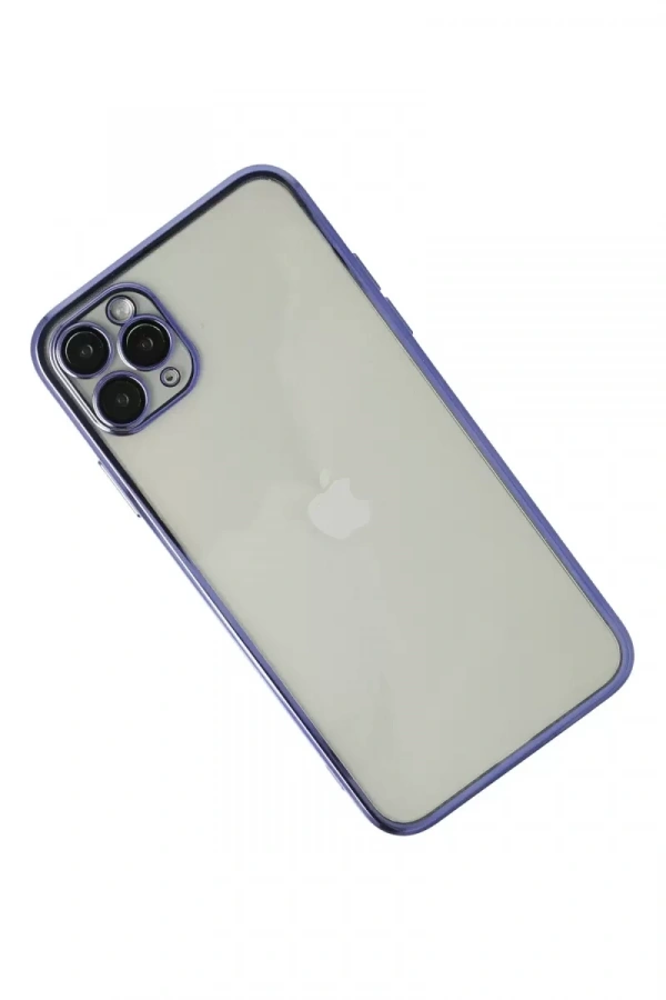 Apple iPhone 11 Pro Max Kılıf Lensli Silikon - Mor