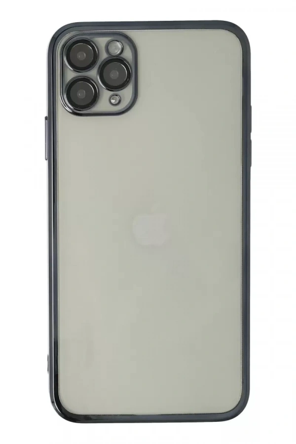 Apple iPhone 11 Pro Max Kılıf Lensli Silikon - Siyah