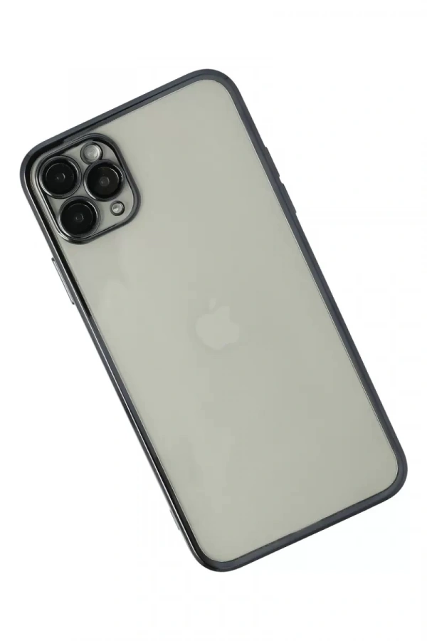 Apple iPhone 11 Pro Max Kılıf Lensli Silikon - Siyah