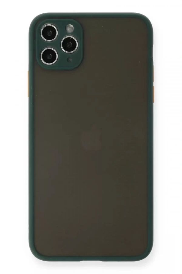 Apple iPhone 11 Pro Max Kılıf Montreal Silikon Kapak - Yeşil