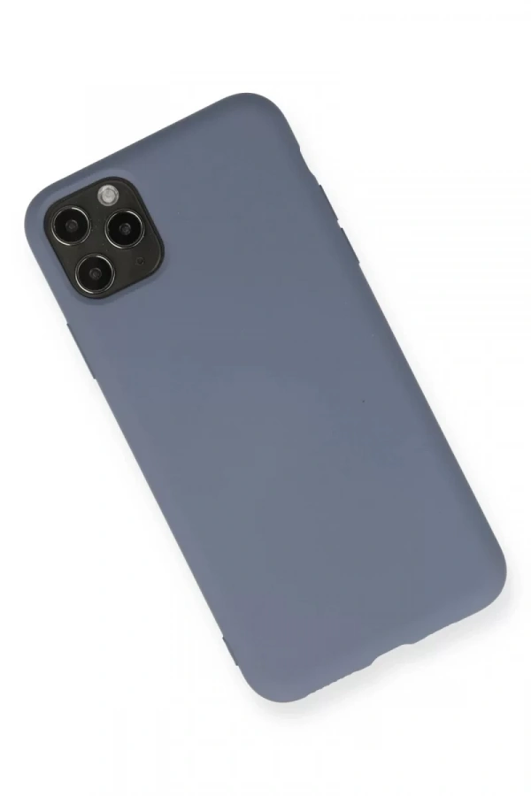 Apple iPhone 11 Pro Max Kılıf Nano içi Kadife Silikon - Gri