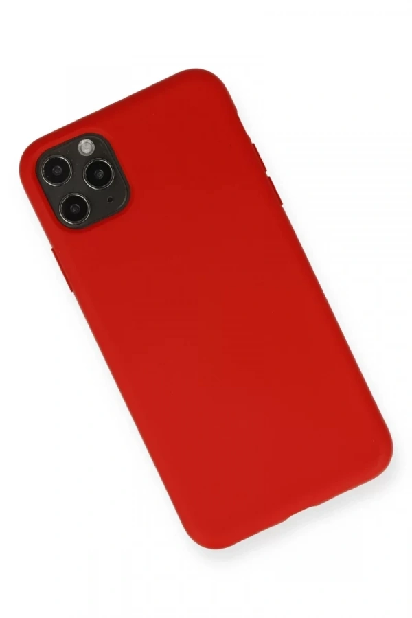 Apple iPhone 11 Pro Max Kılıf Nano içi Kadife Silikon - Kırmızı