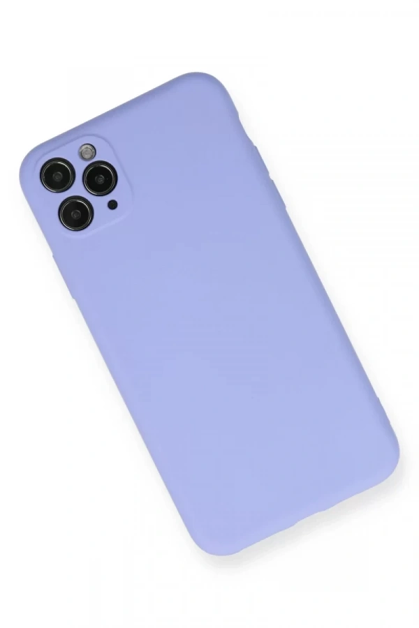 Apple iPhone 11 Pro Max Kılıf Nano içi Kadife Silikon - Lila