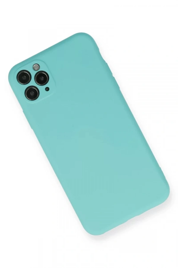 Apple iPhone 11 Pro Max Kılıf Nano içi Kadife Silikon - Turkuaz