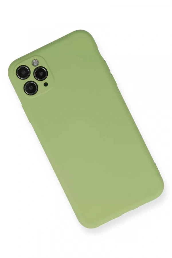 Apple iPhone 11 Pro Max Kılıf Nano içi Kadife Silikon- Yeşil