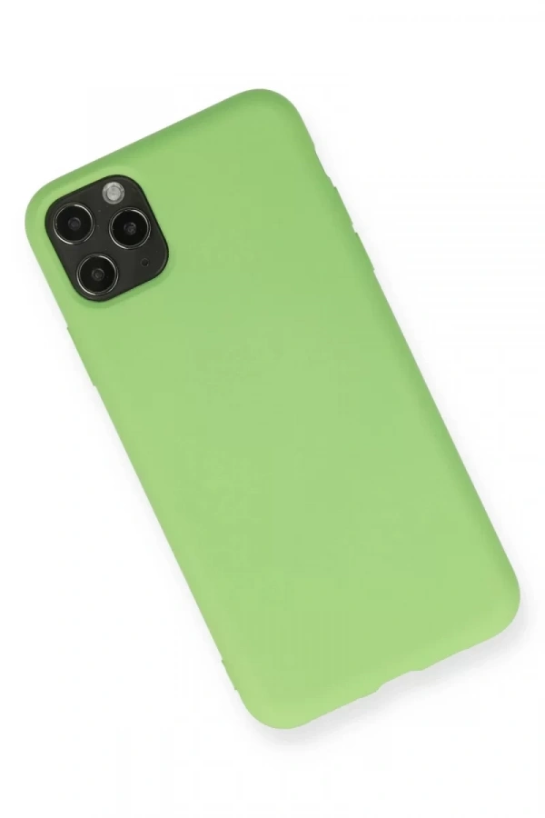 Apple iPhone 11 Pro Max Kılıf Nano içi Kadife Silikon - Yeşil