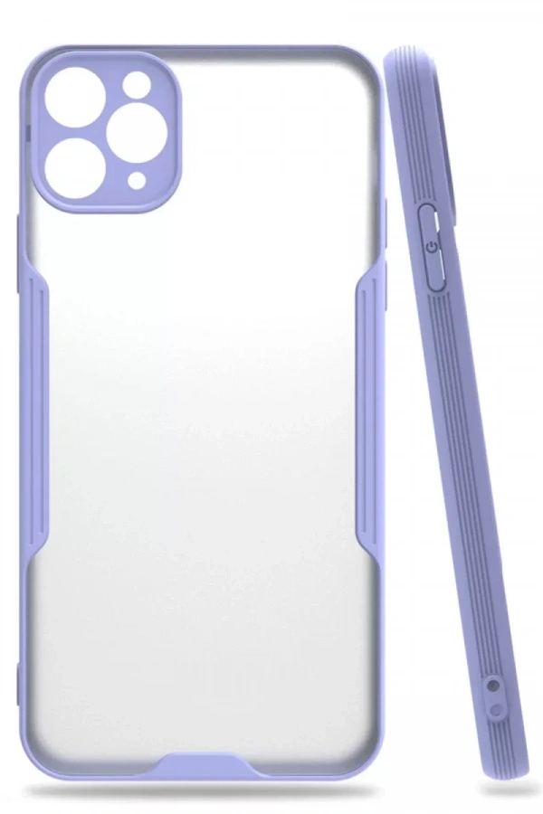 Apple iPhone 11 Pro Max Kılıf Platin Silikon - Lila