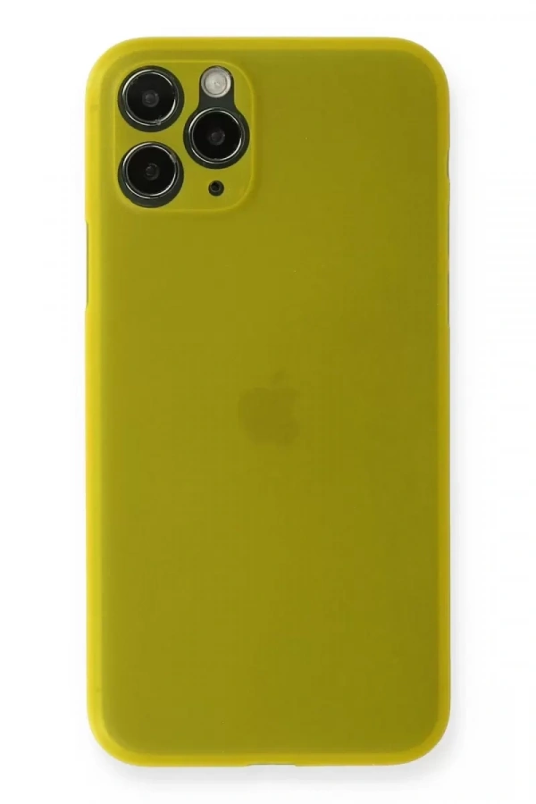 Apple iPhone 11 Pro Max Kılıf PP Ultra İnce Kapak - Sarı