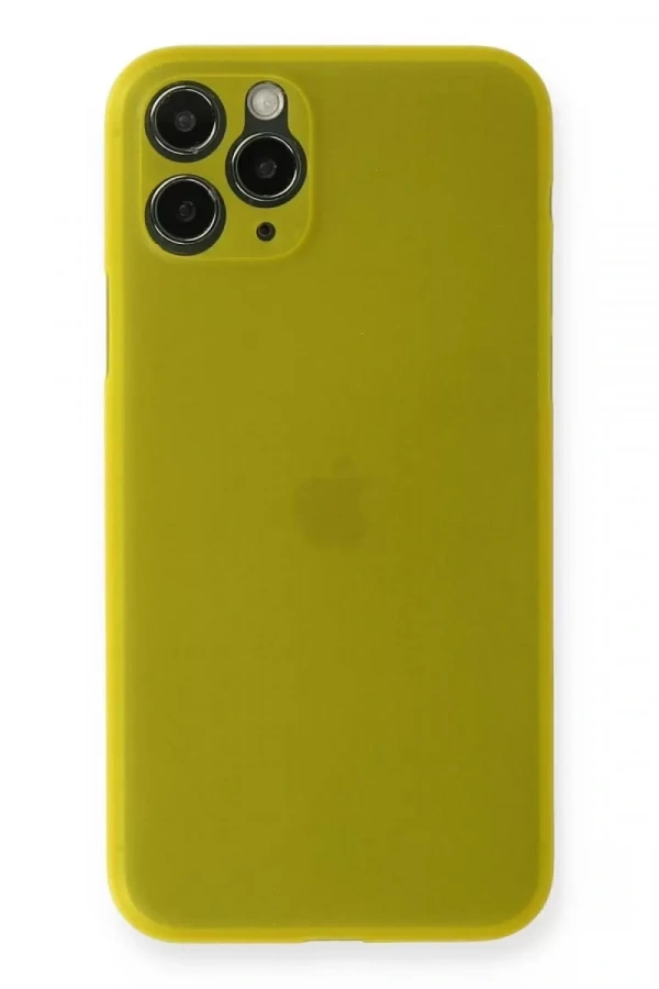 Apple iPhone 11 Pro Max Kılıf PP Ultra İnce Kapak - Sarı