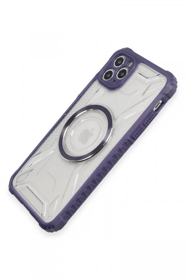 Apple iPhone 11 Pro Max Kılıf Prag Magneticsafe Kapak - Derin Mor