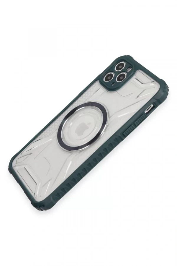Apple iPhone 11 Pro Max Kılıf Prag Magneticsafe Kapak - Koyu Yeşil