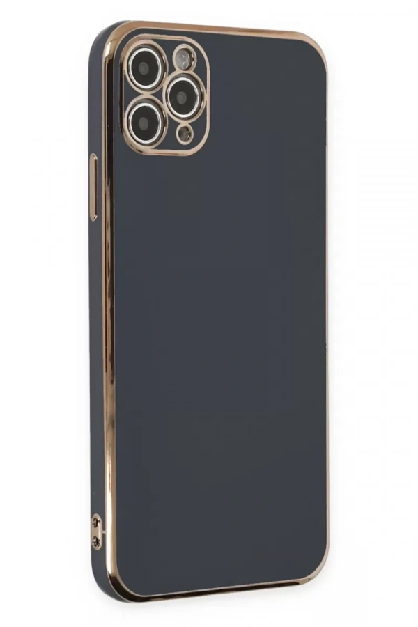 Apple iPhone 11 Pro Max Kılıf Volet Silikon - Siyah