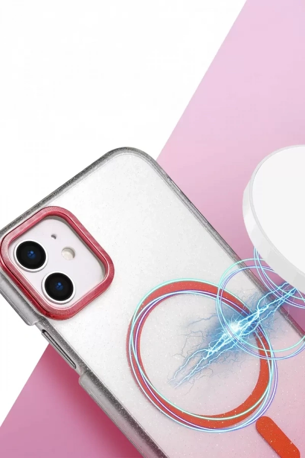 Apple iPhone 12 Glossy Magsafe Kapak - Pembe