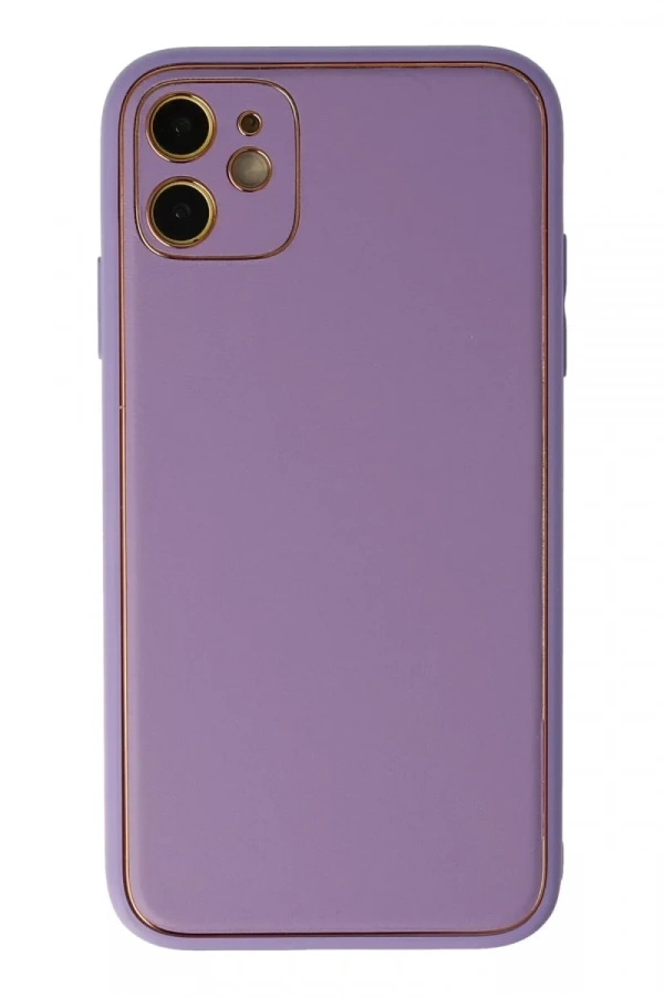 Apple iPhone 12 Kılıf Coco Deri Silikon Kapak - Lila