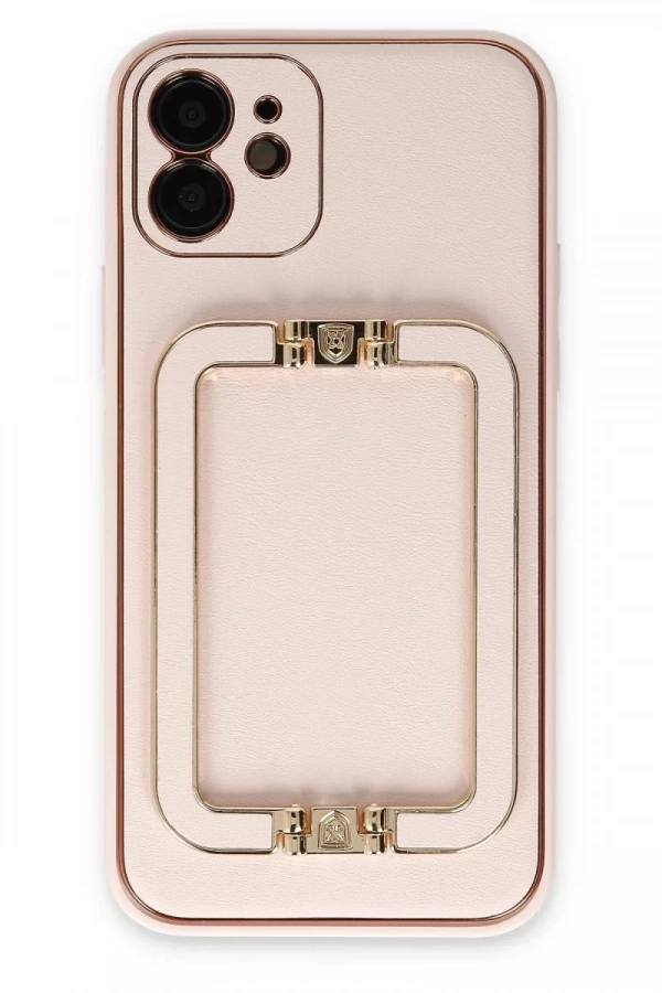 Apple iPhone 12 Kılıf Coco Elit Kapak - Pudra