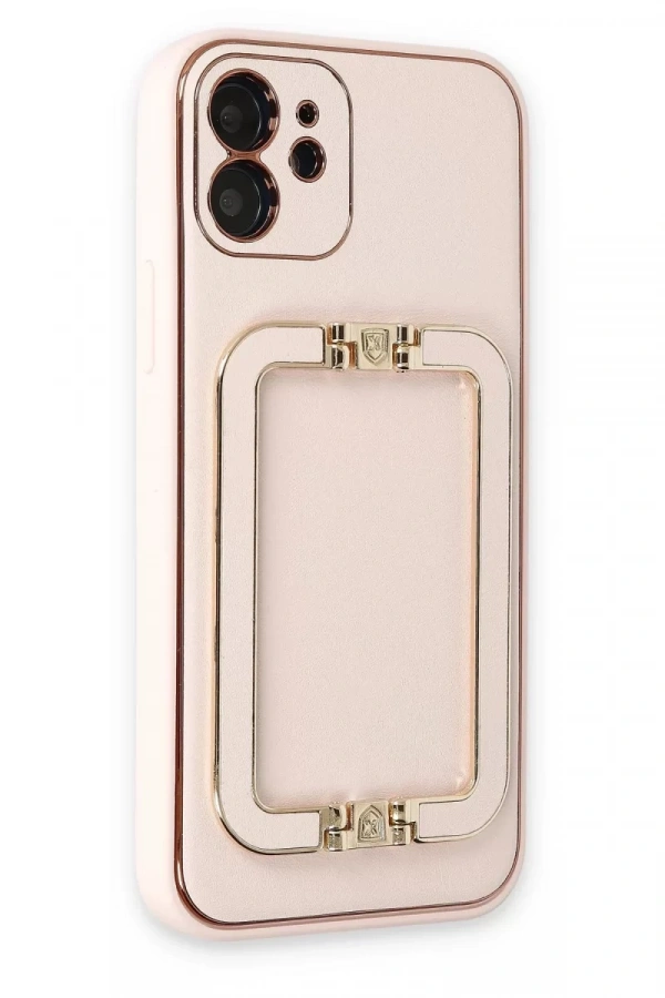Apple iPhone 12 Kılıf Coco Elit Kapak - Pudra