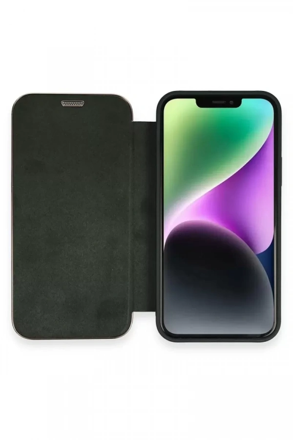 Apple iPhone 12 Kılıf Dolpin Kapaklı - Koyu Yeşil