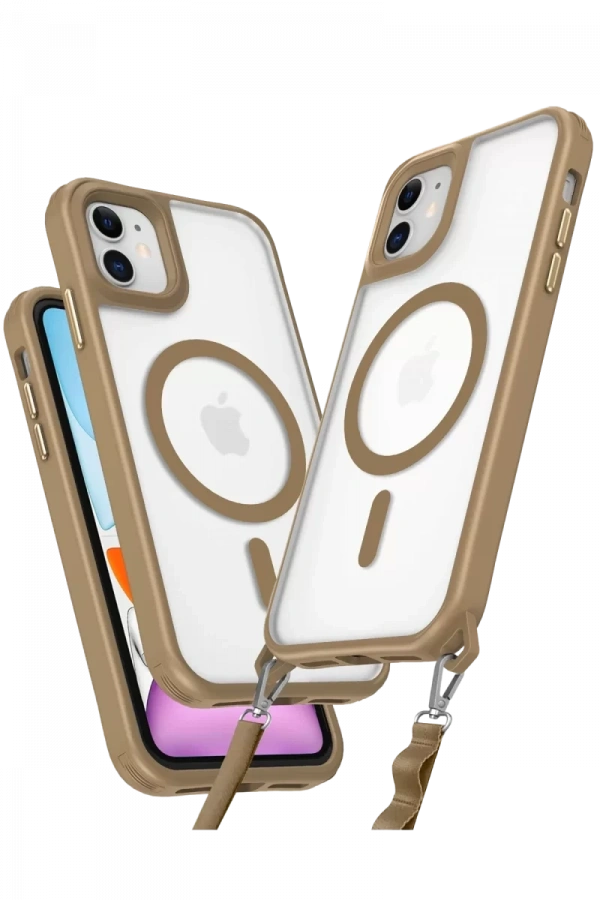 Apple iPhone 12 Kılıf Enka Magsafe Silikon Kılıf - Desert