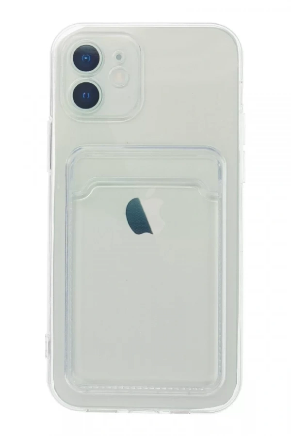 Apple iPhone 12 Kılıf Kart Şeffaf Silikon - Şeffaf