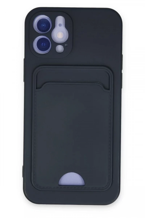 Apple iPhone 12 Kılıf Kelvin Kartvizitli Silikon - Lacivert
