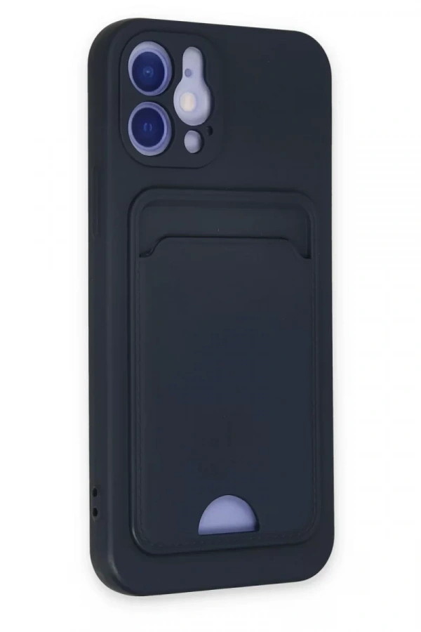 Apple iPhone 12 Kılıf Kelvin Kartvizitli Silikon - Lacivert