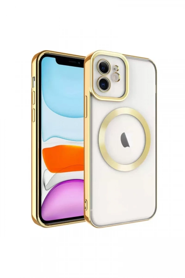 Apple iPhone 12 Kılıf Kross Magneticsafe Kapak - Gold