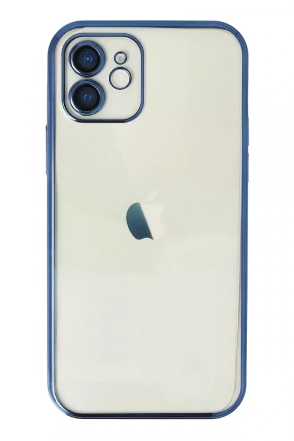 Apple iPhone 12 Kılıf Lensli Silikon - Lacivert