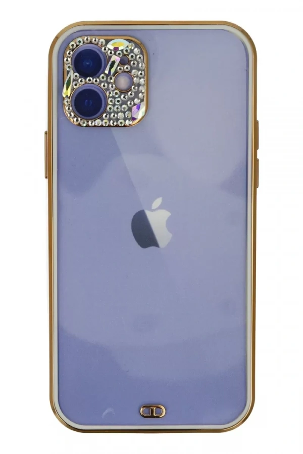 Apple iPhone 12 Kılıf Liva Taşlı Silikon - Beyaz