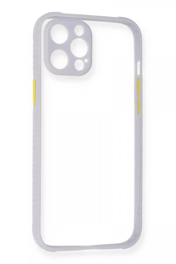 Apple iPhone 12 Kılıf Miami Şeffaf Silikon - Lila