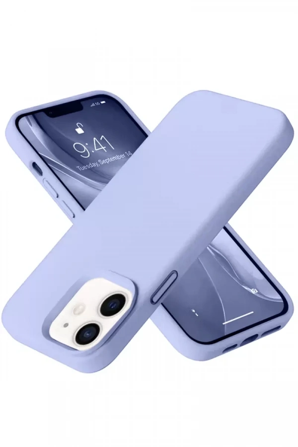 Apple iPhone 12 Kılıf Nano içi Kadife Silikon - Lila