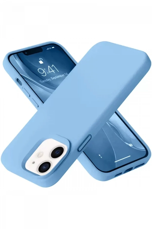 Apple iPhone 12 Kılıf Nano içi Kadife Silikon - Mavi