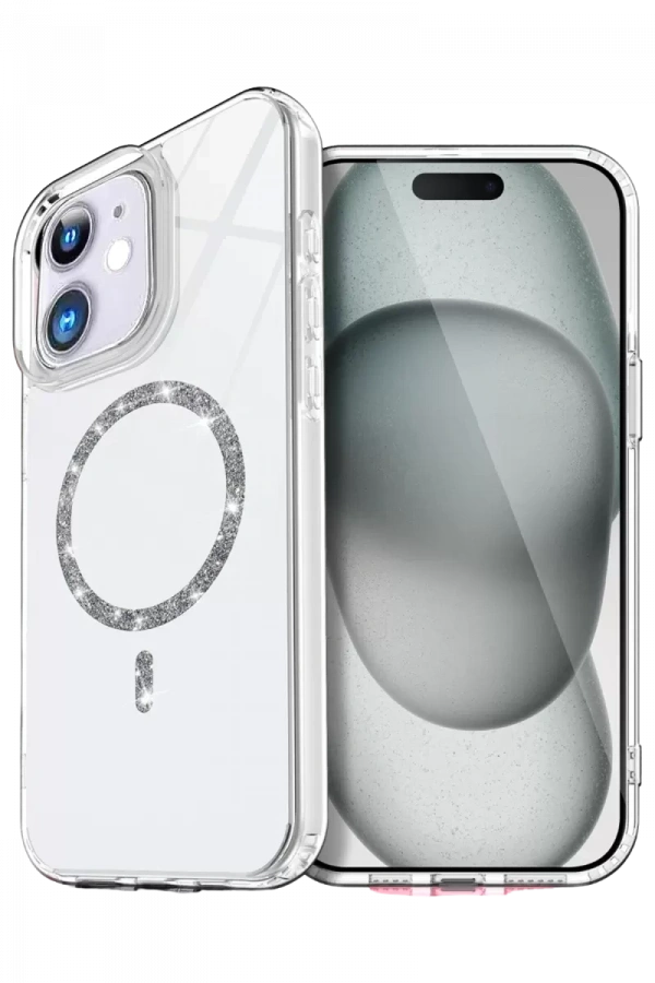 Apple iPhone 12 Live Diamond Magsafe Kapak - Şeffaf