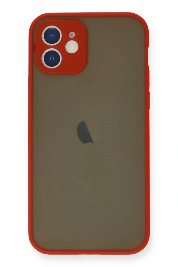 Apple iPhone 12 Mini Kılıf Montreal Silikon Kapak - Kırmızı