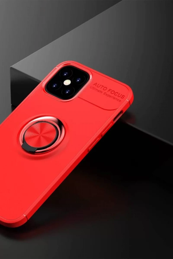 Apple iPhone 12 Mini Kılıf Range Yüzüklü Silikon - Kırmızı