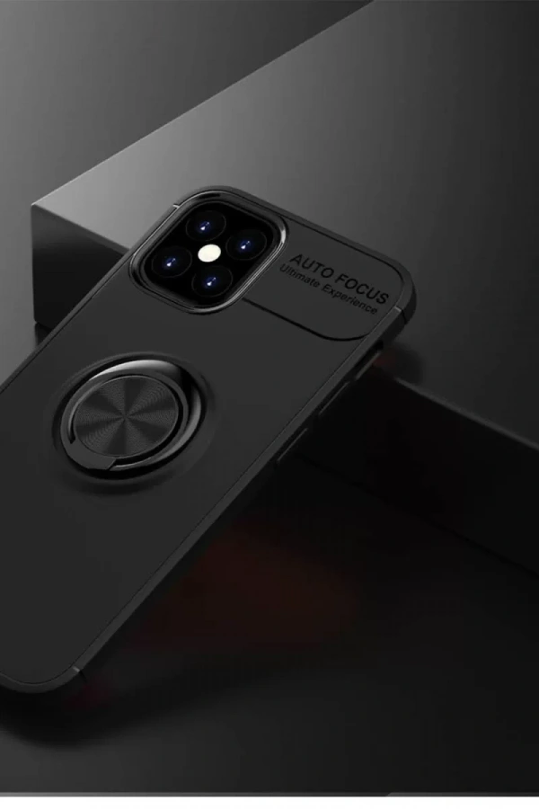 Apple iPhone 12 Mini Kılıf Range Yüzüklü Silikon - Siyah