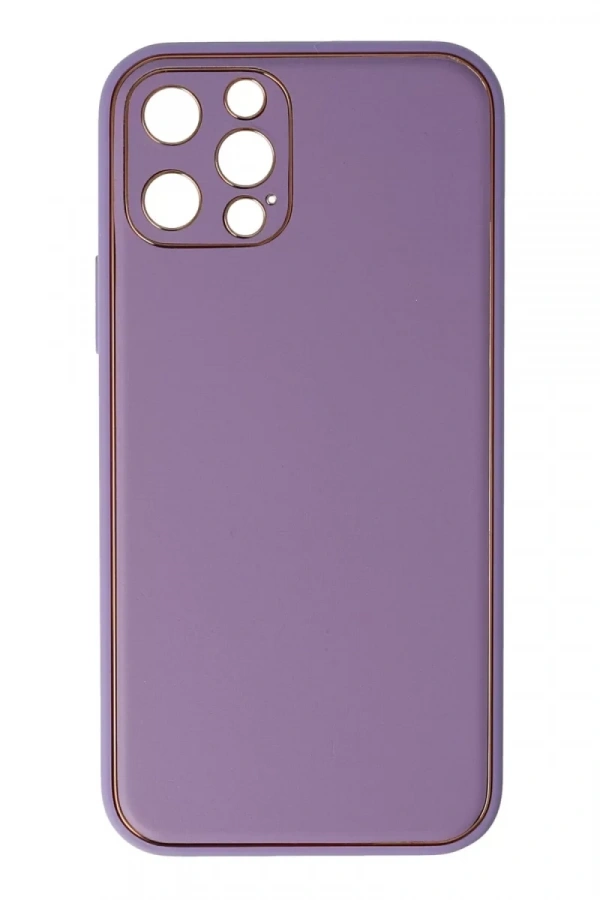 Apple iPhone 12 Pro Kılıf Coco Deri Silikon Kapak - Lila