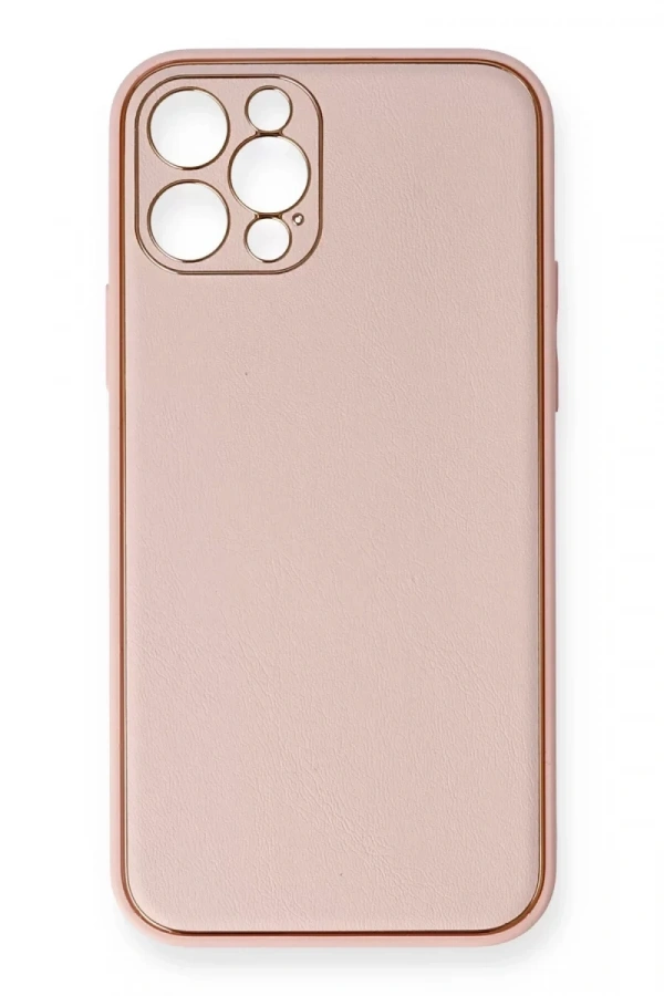 Apple iPhone 12 Pro Kılıf Coco Deri Silikon Kapak - Pembe