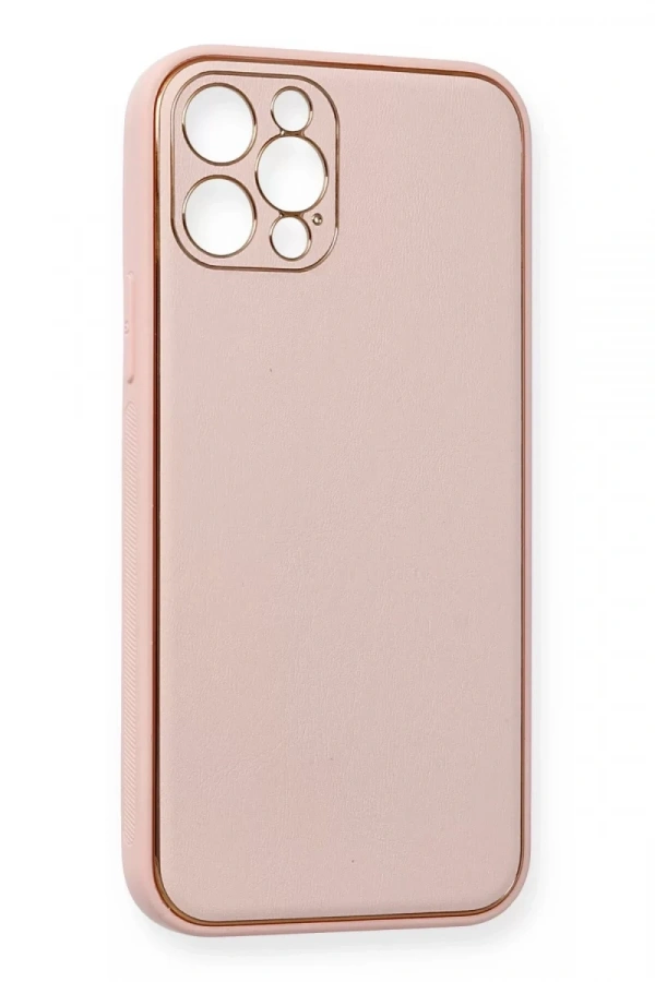 Apple iPhone 12 Pro Kılıf Coco Deri Silikon Kapak - Pembe