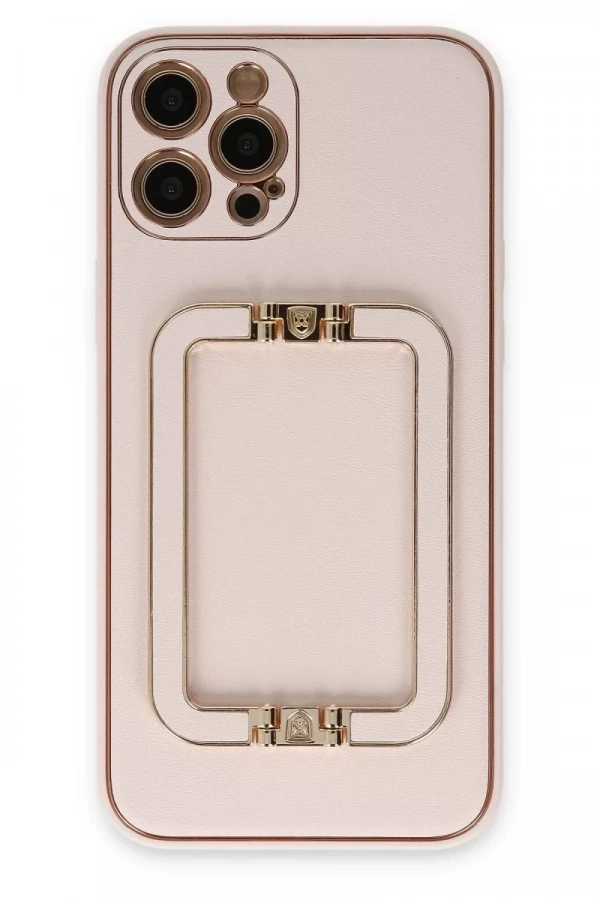 Apple iPhone 12 Pro Kılıf Coco Elit Kapak - Pudra