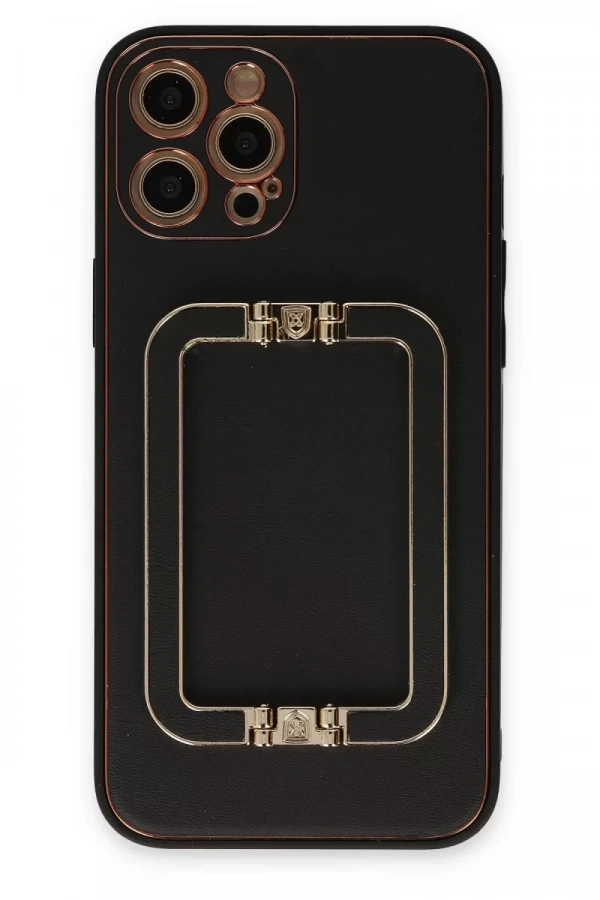 Apple iPhone 12 Pro Kılıf Coco Elit Kapak - Siyah