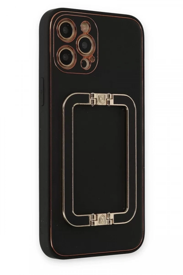 Apple iPhone 12 Pro Kılıf Coco Elit Kapak - Siyah
