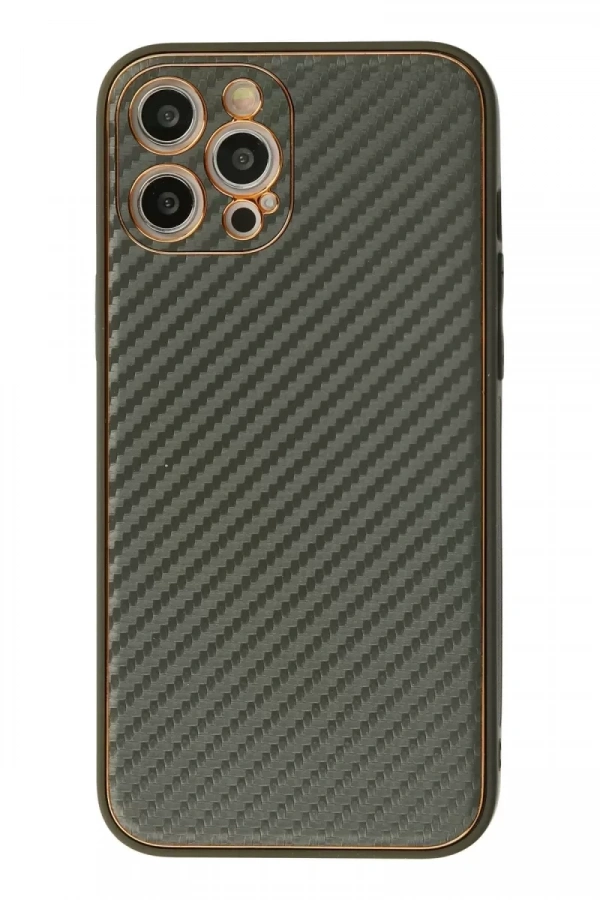 Apple iPhone 12 Pro Kılıf Coco Karbon Silikon - Füme