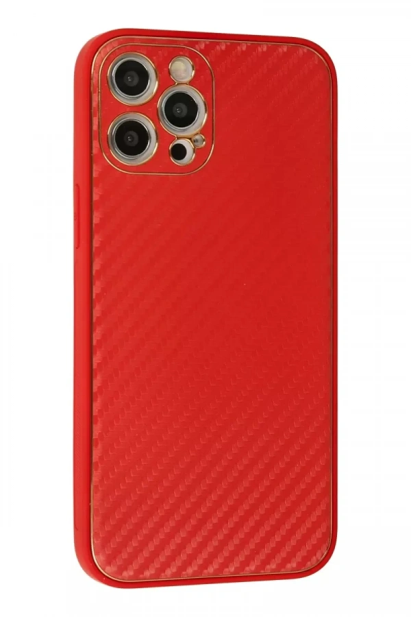 Apple iPhone 12 Pro Kılıf Coco Karbon Silikon - Kırmızı