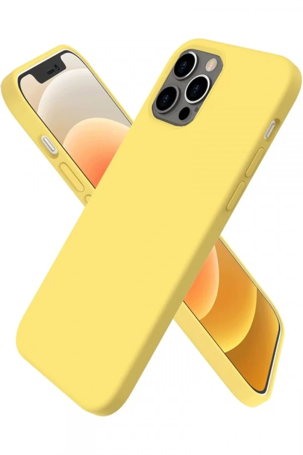 Apple iPhone 12 Pro Kılıf First Silikon - Sarı