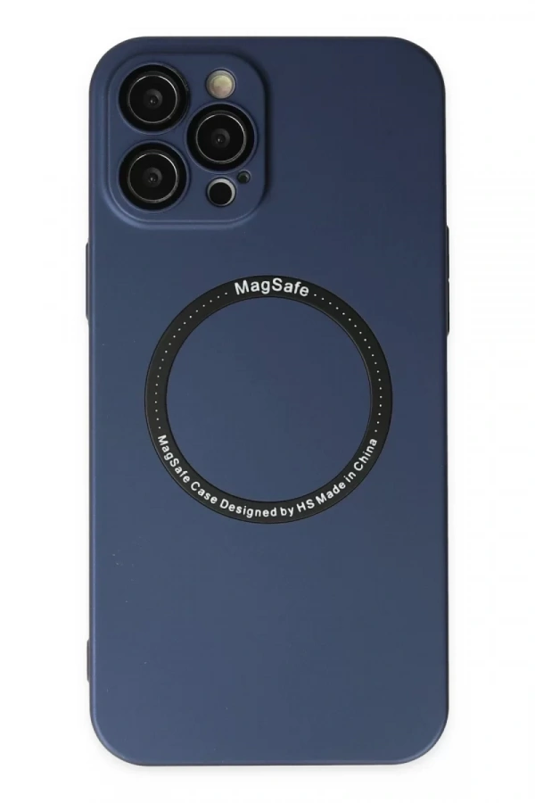 Apple iPhone 12 Pro Kılıf Jack Magneticsafe Lens Silikon - Lacivert