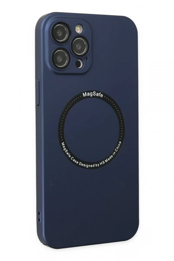 Apple iPhone 12 Pro Kılıf Jack Magneticsafe Lens Silikon - Lacivert