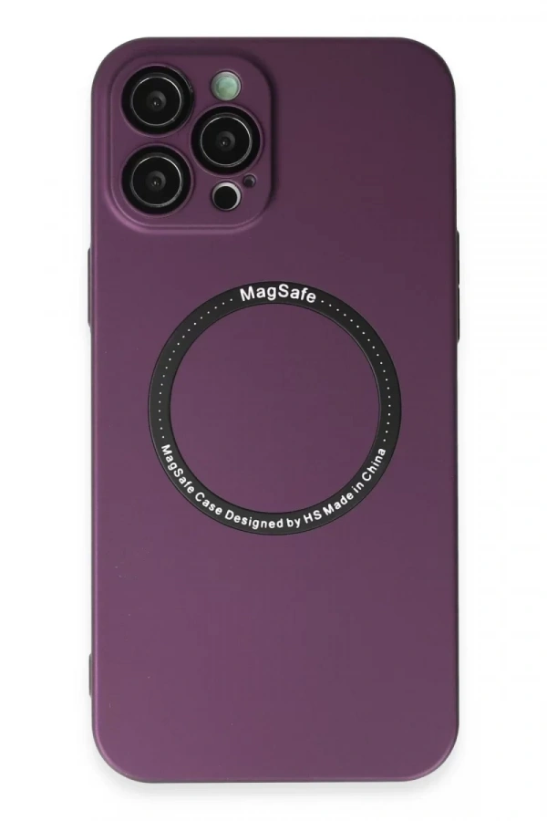 Apple iPhone 12 Pro Kılıf Jack Magneticsafe Lens Silikon - Mürdüm