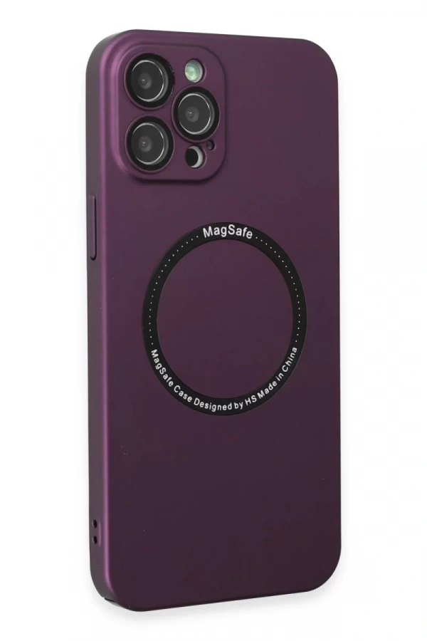Apple iPhone 12 Pro Kılıf Jack Magneticsafe Lens Silikon - Mürdüm