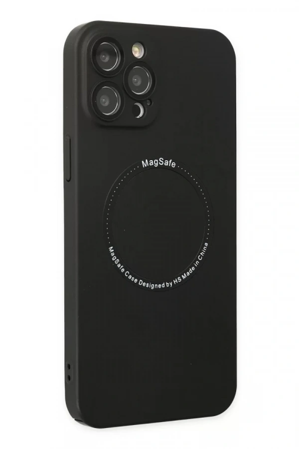 Apple iPhone 12 Pro Kılıf Jack Magneticsafe Lens Silikon - Siyah
